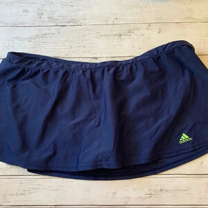 Adidas Swimsuit Skirt Bikini Bottom Navy Neon Size 16